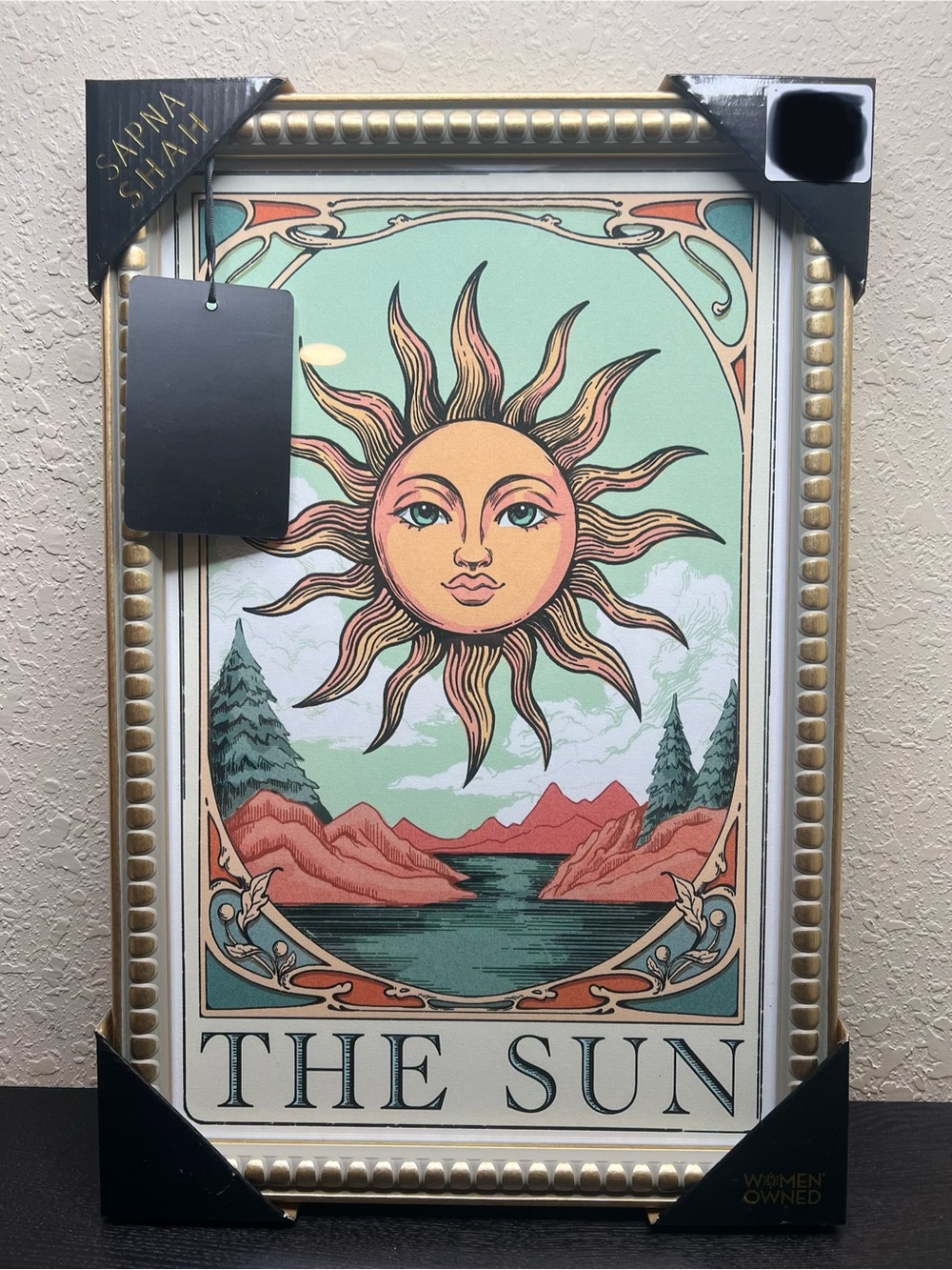 NEW Sapna Shah ‘The Sun’ Tarot Card Framed Wall Art